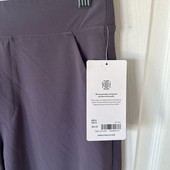 Athleta Brooklyn Mid Rise Ankle Pants High Waist Tapered Leg Women Purple Size 6 - Picture 4 of 5